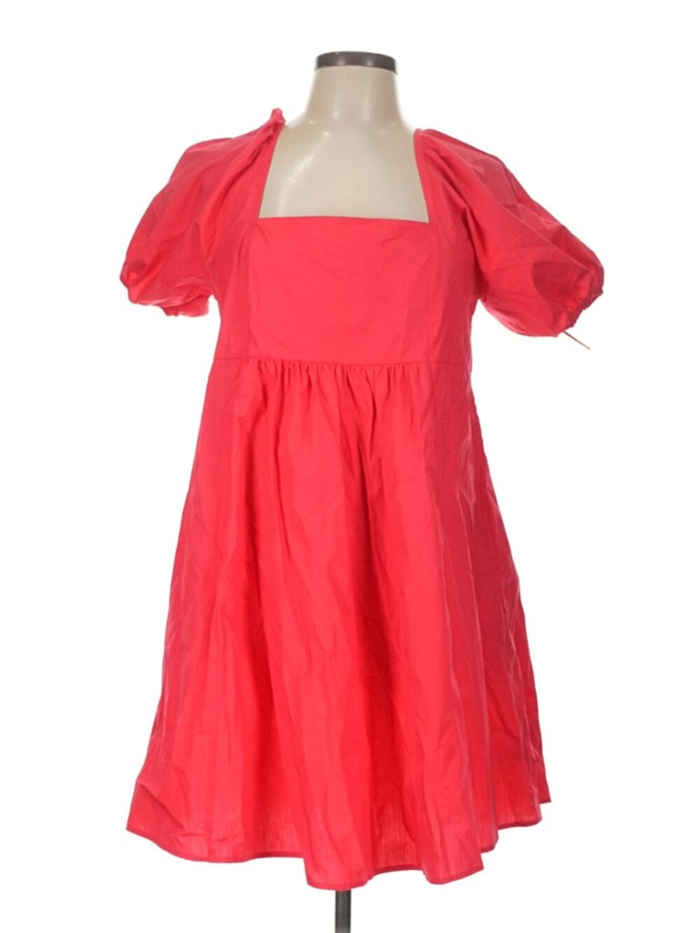 Draper James Women's Square Neck Tie Puff Sleeve Dress In Hibiscus Large NWT